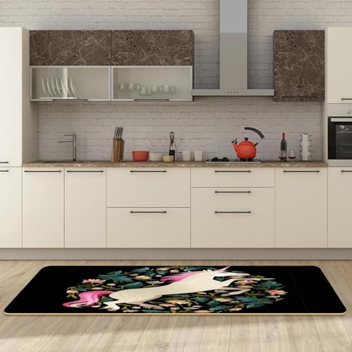 Tapete de cocina de 2 piezas antideslizante y lavable con diseño de hojas 6