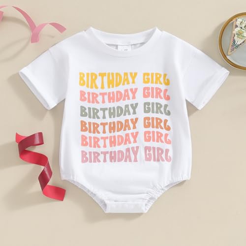 Kayotuas Half/1st Birthday Outfit Baby Boy Girl Birthday Bubble Romper Cute Embroidered Tshirt Bodysuit Short Sleeve Jumpsuit2