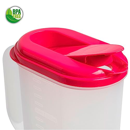 Miniatura 3 de Acan Tradineur - Jarra De Plástico Para Servir Agua, Bebidas Frías, Translúcida, Incluye Línea De Medida, Frigorífico, Cocina, Fabricada En España, 2 Litros - 24,5 X 19 X 9 Cm - Color Aleatorio
