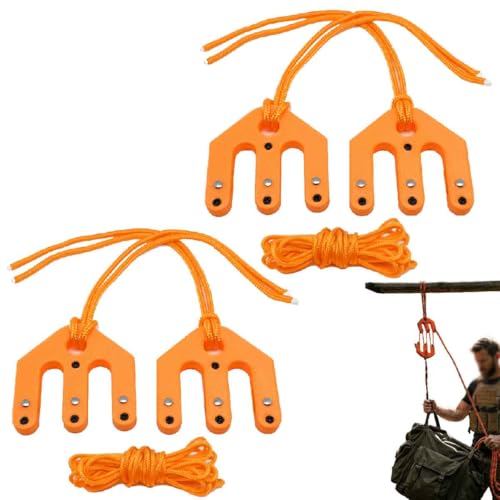 Game & Gear Hoists Block and Tackle System,Portable Nylon Block and Tackle Pulley System,Ultralight Hunting Game Hoists,Lightwei