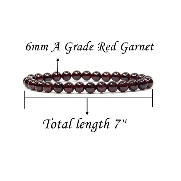 Natural A Grade Red Garnet Gemstone 6mm Round Beads Stretch Bracelet 7" Unisex