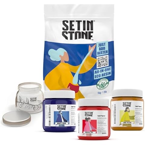SETINSTONE Eco Casting Bundle Set, Casting Powder, Pigments and Natural Sealing Wax Cover