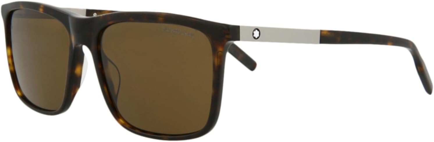 MONTBLANC Square/Rectangle Sunglasses Havana Ruthenium Brown Luxury Eyewear Made In Italy Acetate Frame Designer Fashion for Everyday Luxury