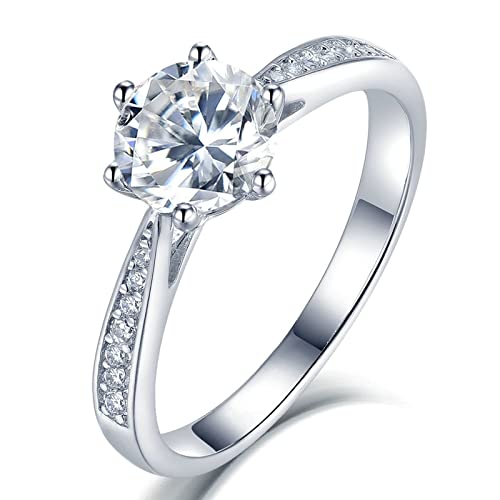 Alliance Femme en moissanite blanche et argent S925 pour célébrer un anniversaire de mariage