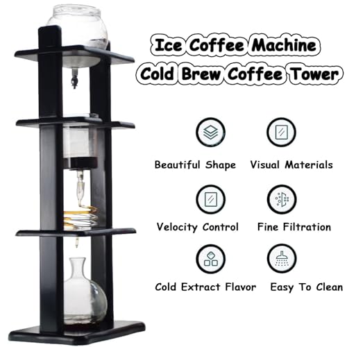 Macchina da caffè in vetro riutilizzabile con supporto in legno, filtro trasparente per ufficio e uso commerciale