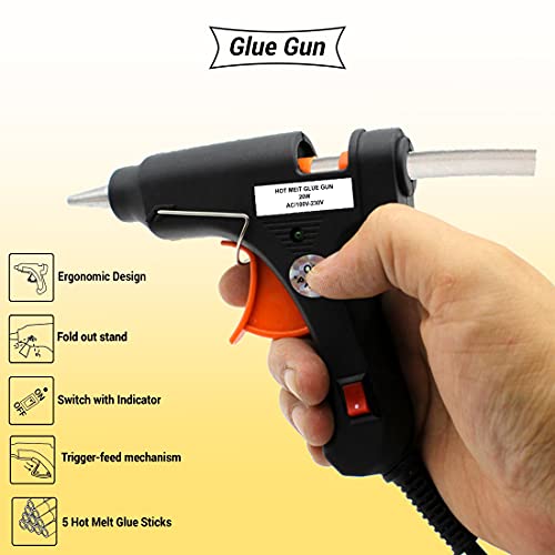 Image of Walkers Electronic 10in1 Glue Gun Combo Kit Set with Soldering Iron Standard Temperature Corded Glue Gun (7 mm)