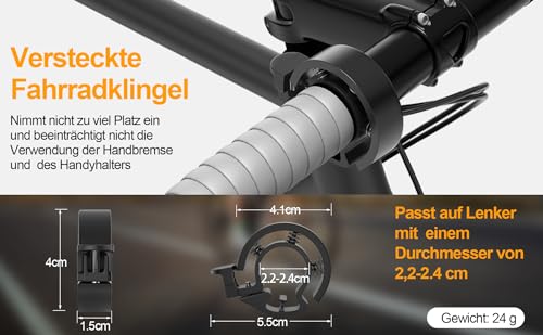 Hofeny Fahrradklingel Mountainbike, Fahrrad Klingel Glocke Fahrradglocke, MTB Mini Fahrradlenkring Fahrradhupe Laut Hell