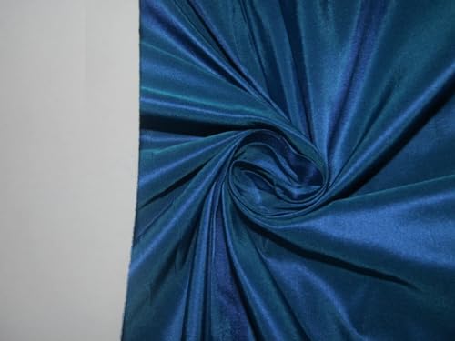 Tissu taffetas 100 % pure soie bleu 137 cm de large pour haute couture réf TAF197