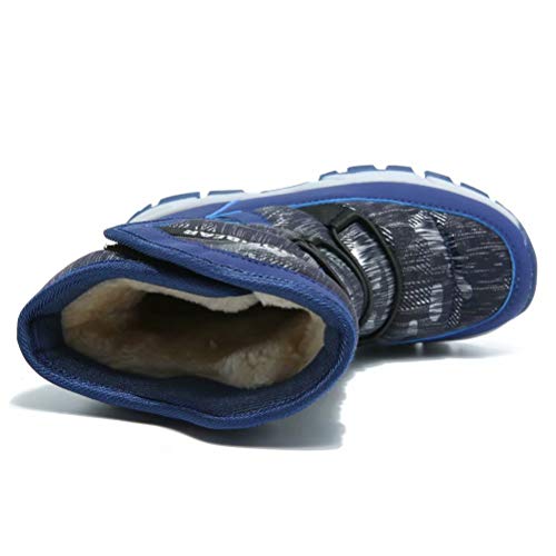 Boys Snow Boots Outdoor Waterproof Winter Kids Shoes Little Kid 1.5, Navy