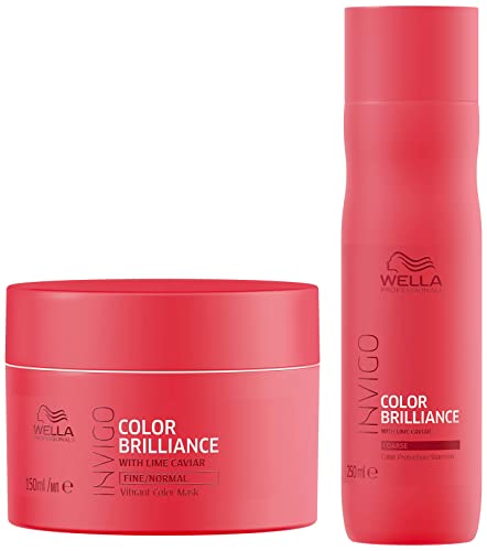 Image of WELLA Professionals Invigo Color Brilliance Mask For Fine /Normal Hair 150Ml And Shampoo For Fine /Normal Hair, Floral, 250Ml, 2 Count