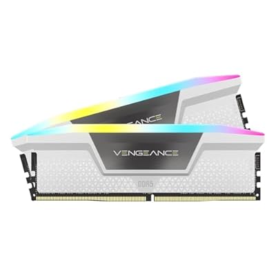 CORSAIR Vengeance RGB DDR5 RAM 32GB 2x16GB 6000MHz CL30 Intel XMP iCUE Memoria de Ordenador Compatible - Blanco CMH32GX5M2B6000C30W