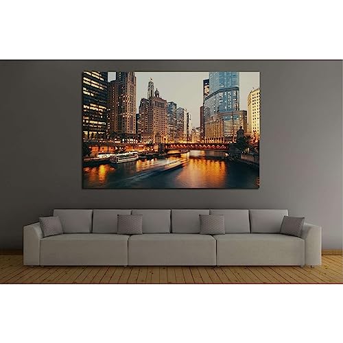 Cuadro de Chicago Illinois ZELLART №241 lienzo decorativo de alta calidad y 90 x 60 cm