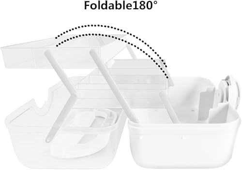 Miniatura 9 de Recipientes de almacenamiento de medicamentos, bandeja plegable de 3 niveles, organizador de suministros médicos de plástico con pastillero
