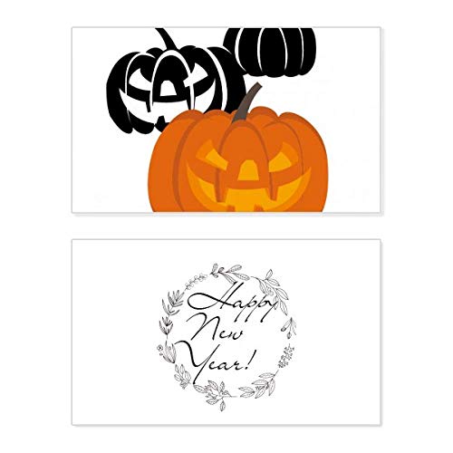 Tarjeta de felicitación con tres calabazas para un emotivo mensaje de bendición
