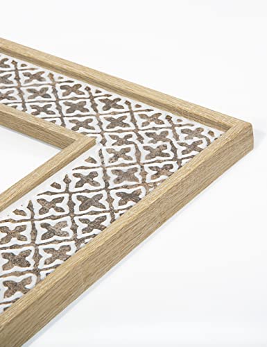 Afuly 5X7 Picture Frames Set Of 2 Distressed Moroccan Relief Boho Photo Frames Shabby Chic Oak 3D Cross Pattern Wood Picture Frame For Wall And Tabletop, Wedding Birthday Gifts For Family Friends #TOP5