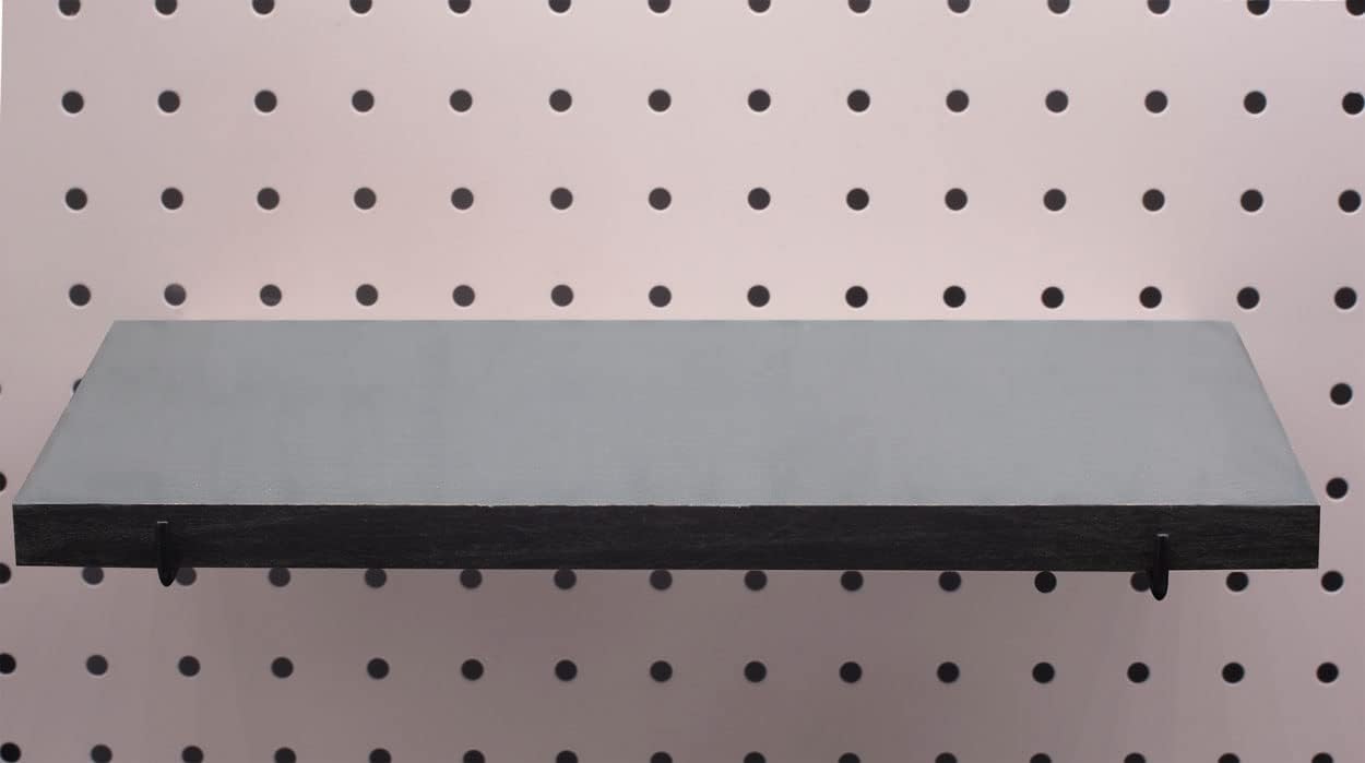 KINOMI Heavy Duty Pegboard Accessories Pegboard Shelves Value Kit,16 Pack Pegboard Shelf Brackets and 8 Pack Peg Board Shelves Included, for Garage, Home, Garden, Tool Shed(Black)