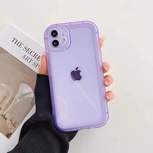 Coque iPhone 11 étui transparent antichoc housse de protection silicone TPU souple violet 6.1