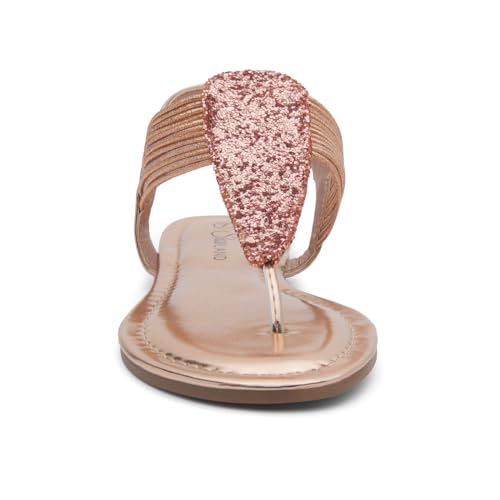 Image of Shoe Land Women's Flat Sandals - Fashion Thong & Gladiator Style with Elastic Strappy String Ankle Strap, Dressy Casual Comfortable Daily Wear, Trendy 2025