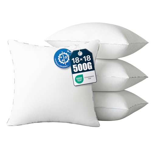 Phantoscope Hypoallergenic Throw Pillows Insert, 100% Virgin Fiber Throw Pillows