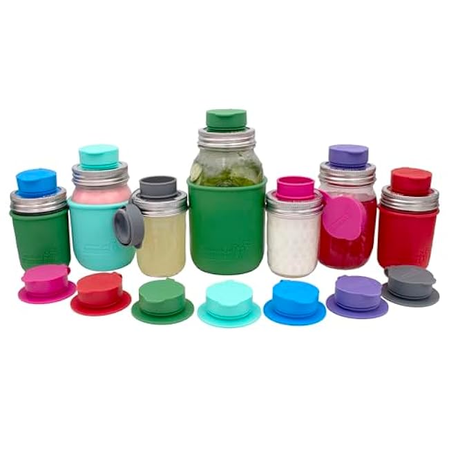 Berry Pink Leak Proof Chug Silicone Lids for Regular Mouth Mason Jars (2 Pack)