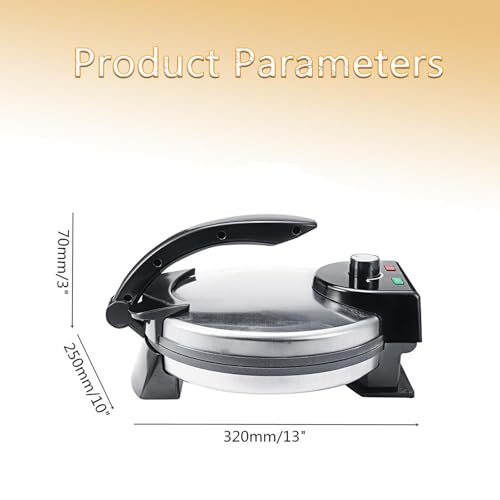 Roti Maker, Roti Maker Machine, Multipurpose Upgraded 10 Inch 1500W Electric tortilla maker with Removable Handle Tortilla Press