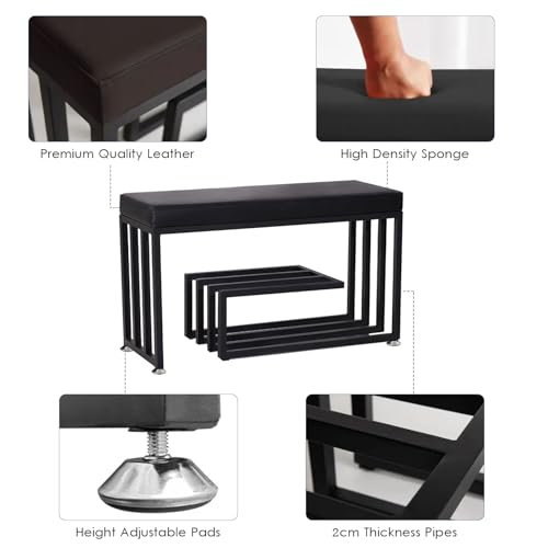 Siège en cuir synthétique et banc de rangement pour entrée ordonnée - 4