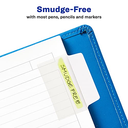 Image of Avery Ultra Tabs, 2 inch x 1.5 inch Repositionable, White, 24 Tabs | For Marking Pages in Books and Planners, Clear Film Body, Two-Side Writable, Repositionable Smudge-Resistant Tabs
