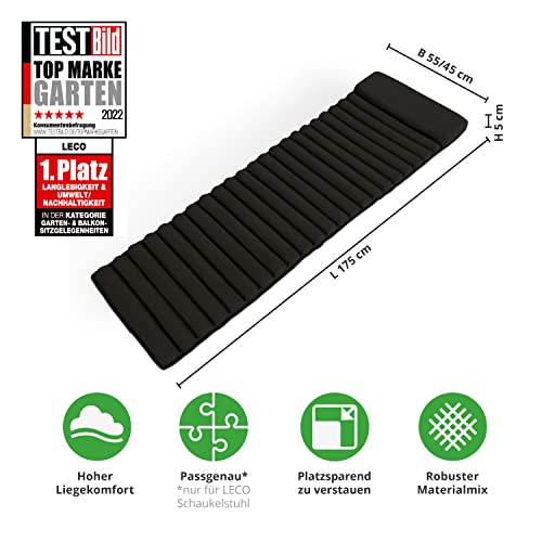 Leco Schaukelstuhl-Kissen passend zum Alu-Schaukelstuhl, schwarz - 6