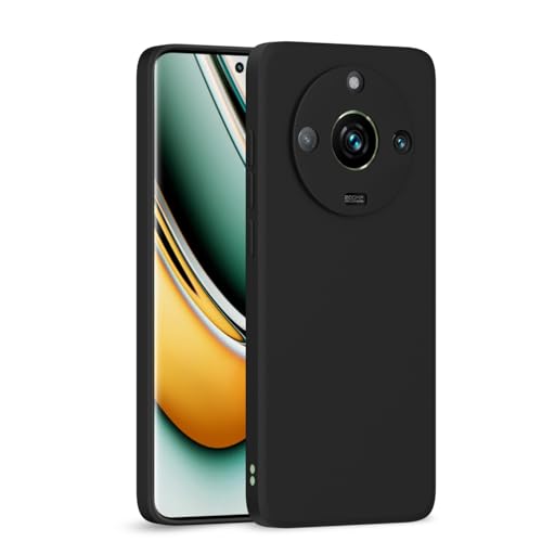 Image of Outlouders Back Cover for Realme 11 Pro / 11 Pro Plus 5G / Narzo 60 Pro 5G | Camera Protection | Durable Soft Matte Silicone Bumper Case (Black)