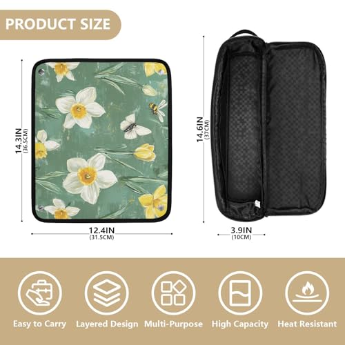 Bolso organizador para herramientas de cabello con base resistente al calor miniatura 4