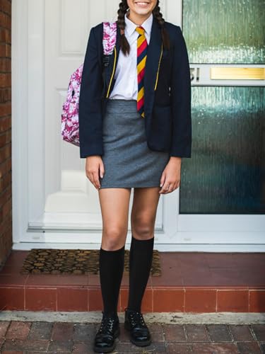 Image of Knee High Socks-Stripes Tube Socks-Back to School Cotton Casual Athletic Socks