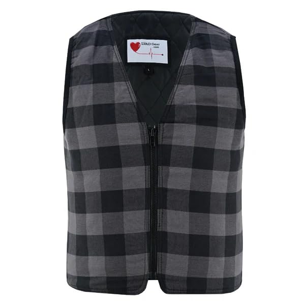 Image of LVAD Gear Flannel Vest for LVAD Patients - Unisex Durable and Comfortable LVAD Clothing with Controller & Battery Pockets