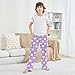 Yuiboo Elastic Waist Sleepwear PJs Cat Paw Purple Sleep Pants Lounge Pajama Indoor With 2 Pockets 9-10Y