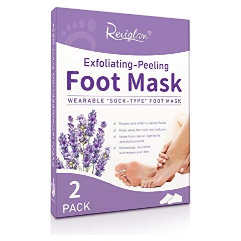 Foot Peeling Mask, 2 Pack Foot Moisturizing Mask, Lavender Exfoliating Foot Peel Mask, Cracked Heels Repair - for Calluses, Dead & Dry Skin Cover