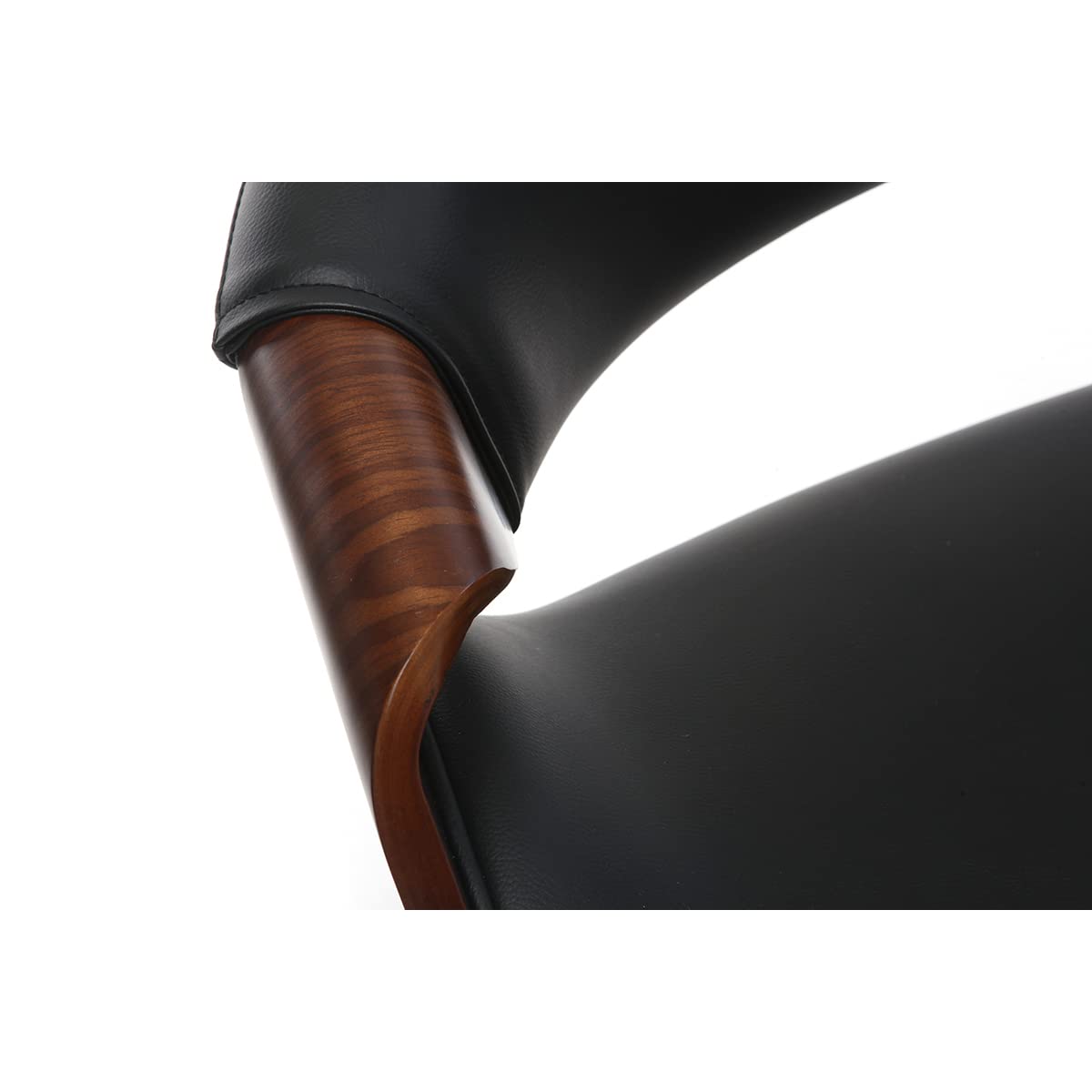 Miliboo Fauteuil de Bureau Design Noir et Noyer Aramis