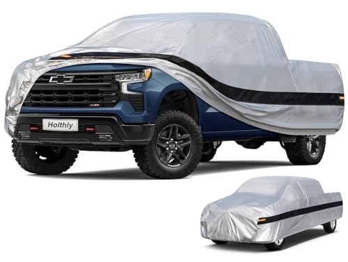 Image of 10 Layers Truck Cover Waterproof All Weather. Pickup Truck Cover Rain Snow UV Dust Protection. Length: 230-242 inches, Universal Fit for Ford F150 Chevy Silverado Dodge Ram 1500.