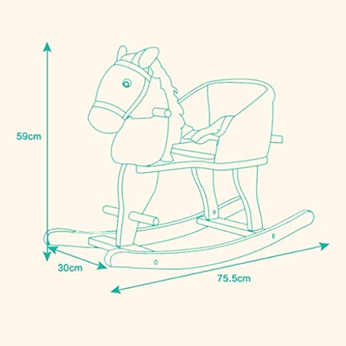 ZHANGYUEFEIFZ Schaukelpferd Plüsch Schaukeltier Pferd Rocking Horse Hölzerner Kinderstuhl Massivholz Baby… – Bild 3