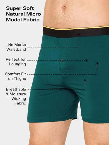Image of Bummer Micro Modal Boxer Shorts for Men - Ultra Soft & Breathable, 3 Times Softer Than Cotton, Anti-Bacterial, Stretchable for Ultimate Comfort & Style, Pack of 1 (A Shark Tank Product)