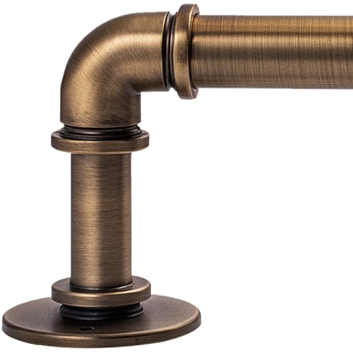 Industrial Curtain Rods 18 to 45 in,Blackout Curtain Rod,Adjustable Length,1 in Diameter Pipe,Wall or Ceiling Mounted,for Bedroom and Living Room (Ant