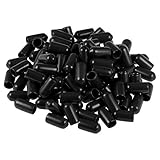 uxcell ねじプロテクター 6mm 丸型エンドキャップカバー チューブキャップ ブラック 100個入り