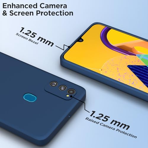 Image of Outlouders Back Cover for Samsung Galaxy M21 / M30s / M21 2021 | Camera Protection | Durable Soft Matte Silicone Bumper Case (Blue)