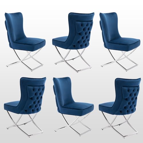 LOULENS Velvet Dining Chairs Set of 6