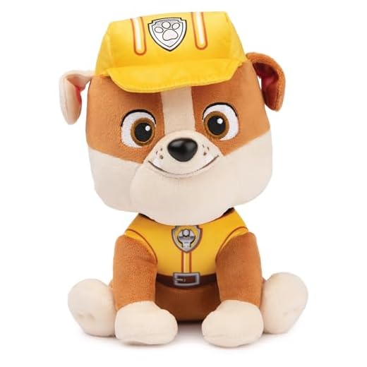PATRULLA CANINA - PELUCHE RUBBLE 23 CM GUND - Peluche Patrulla Canina Rubble de 23 cm - 6058447 - Juguetes bebés 1 año +