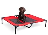 Internet's Best Dog Cot | 30 x 24.5 | Elevated Dog Bed | Cool Breathable Mesh | Indoor or Outdoor Use | Medium | Red