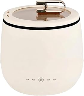 Joskeijky Mini Olla Arrocera Inteligente, Cocina Multifuncional, Mini Olla Arrocera Caliente, Mini Olla Arrocera Portátil, Blanco Crema