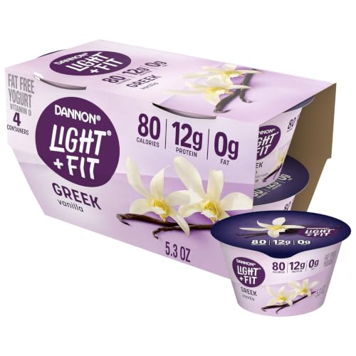 Light + Fit Vanilla Fat Free Greek Yogurt, 5.3 oz, 4 Count
