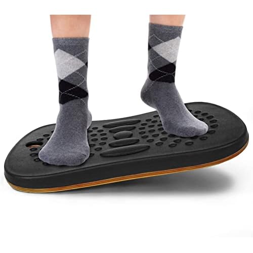 Yes4All Wobble Balance Board for Standing Desk/Anti-Fatigue Office Foam Pad – Standing Desk Mats, Rocker Board, Office Accessories, Wobble Board With Massage Ball