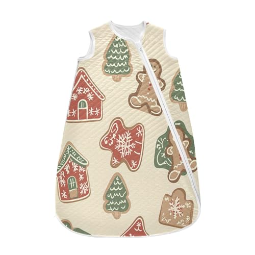 Kigai Christmas Cookies Baby Sleep Sack Wearable Blanket Sleeping Bag 2-Way Zipper Soft Swaddle Transition Sack