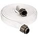 Key Fire Double Jacket Fire Hose, White, 1-1/2" ID, 50 feet, 1000 PSI Burst Pressure, M x F NST Aluminum Connectors