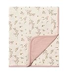 CREVENT 100% Organic Cotton Muslin Baby Blanket for Newborns, Essential for Baby Shower Birthday Gift - Flower 100X100cm